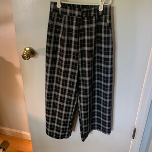 Black plaid trousers